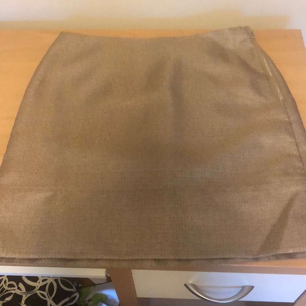 Gold side zip skirt